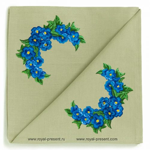 Forget-me-nots Frame Embroidery Design - 3 sizes