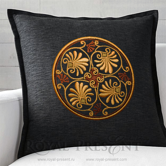 Machine Embroidery Design Greek round ornament