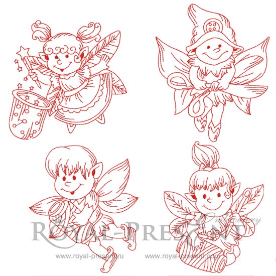 Machine Embroidery Designs Sewing Fairy Redwork