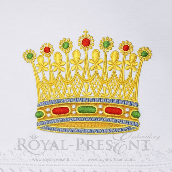 Machine embroidery design Gold Crown