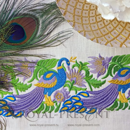 Machine Embroidery Design Peacock border