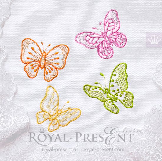 Butterfly #6 Sketch Machine Embroidery Design PES DST Instant Download