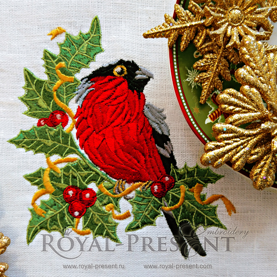 Machine Embroidery Design Bullfinch
