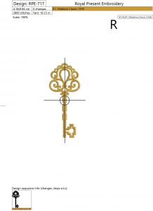 Machine Embroidery Design Old key