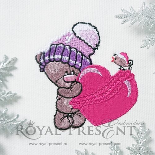 Cartoon Teddy bear Machine Embroidery Design
