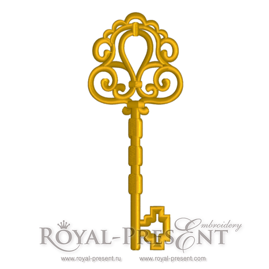 Machine Embroidery Design Old key - 2 sizes