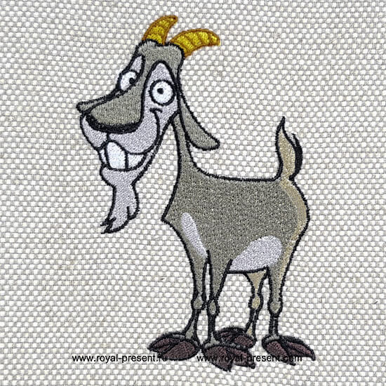Machine Embroidery Design Goat
