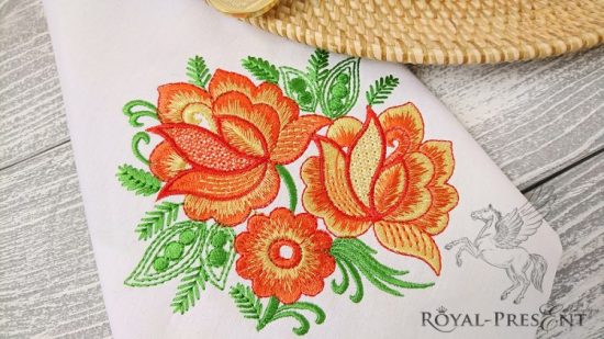 Machine Embroidery Design Folk flowers