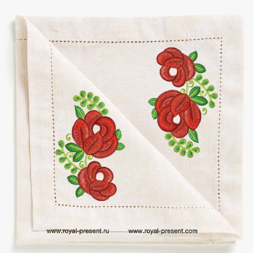 Free Machine Embroidery Design Bouquet of red flowers