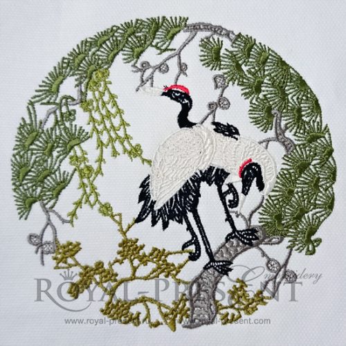 Herons Machine Embroidery Design