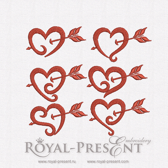 Red Hearts Machine Embroidery Designs
