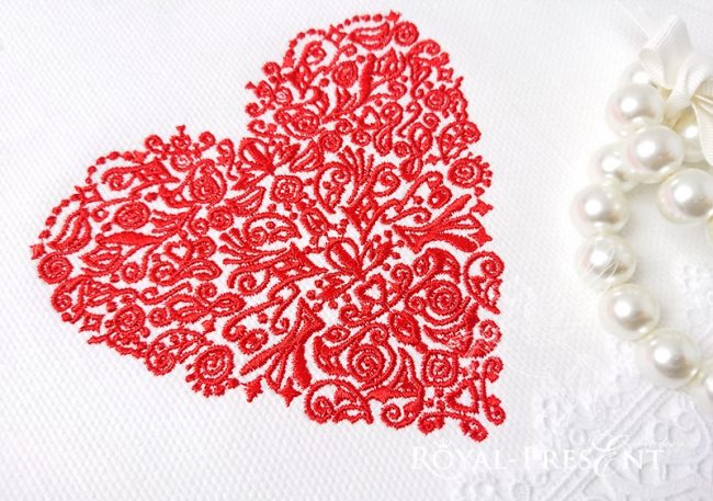 Red Heart Machine Embroidery Design Be my Valentine