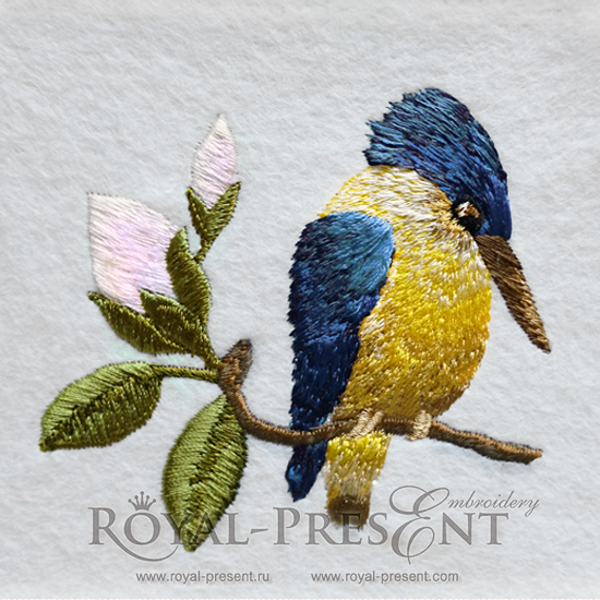 Machine Embroidery Design Forest Kingfisher