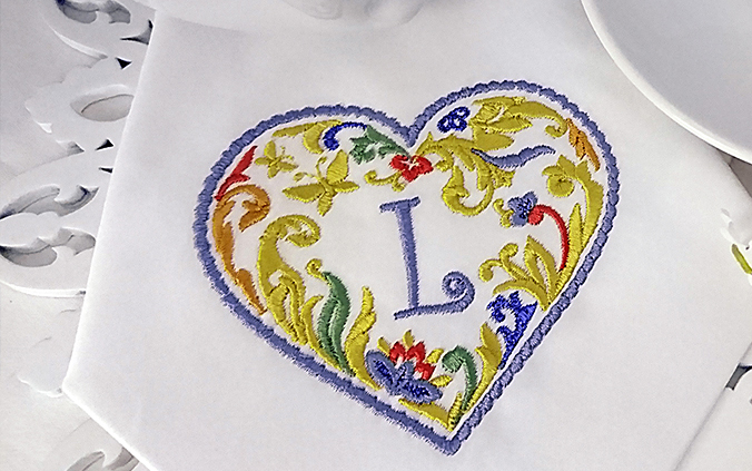Heart machine embroidery designs