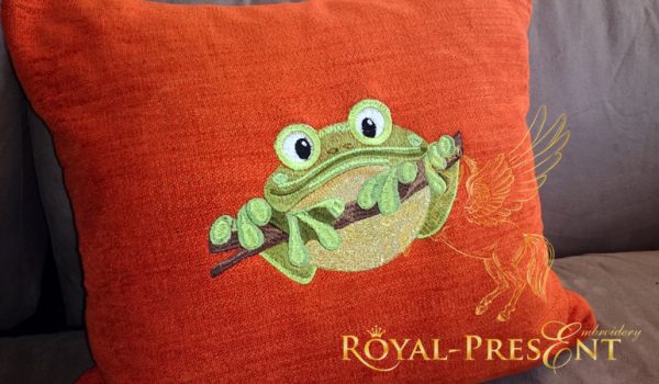 Machine Embroidery Design Frog Valentines Embroidery Pattern Toadally In Love Embroidery Design Frog Lovers Design Frog Couple Pattern