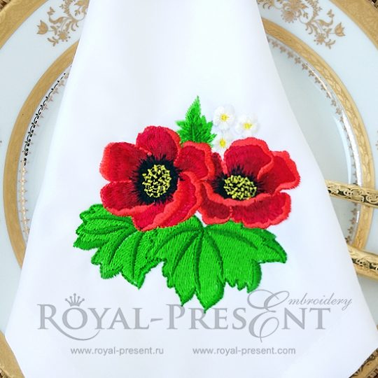 Poppies Machine Embroidery Design