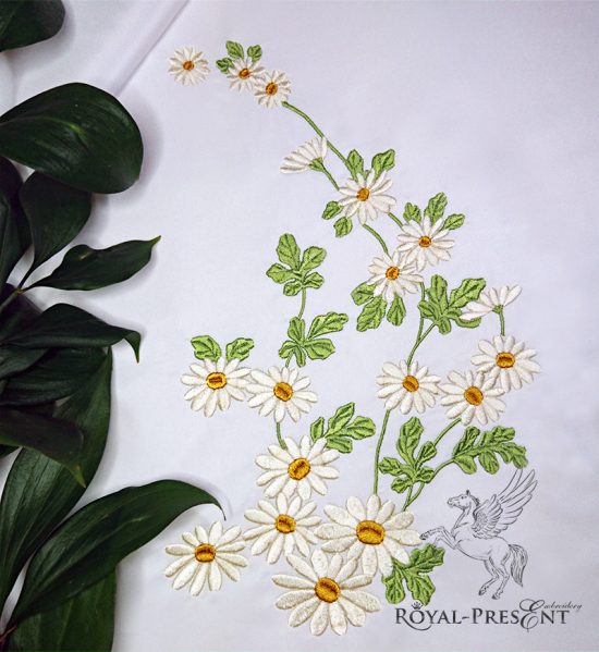 Machine Embroidery Design Daisies