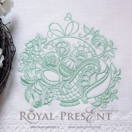Machine Embroidery Design Lace Easter basket
