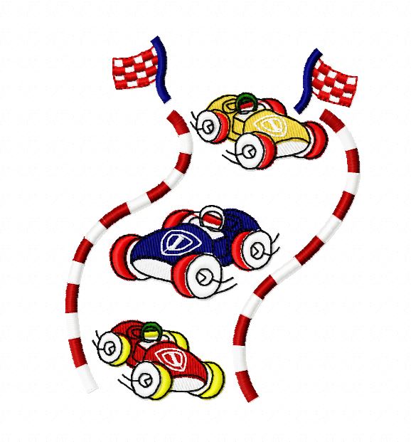 Machine embroidery design Racing Cars