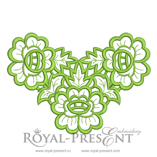 Machine Embroidery Design Cutwork lace flowers