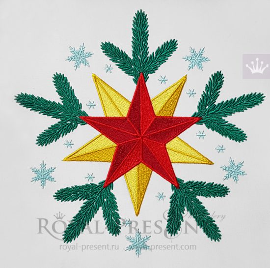 Christmas Star Free machine embroidery design