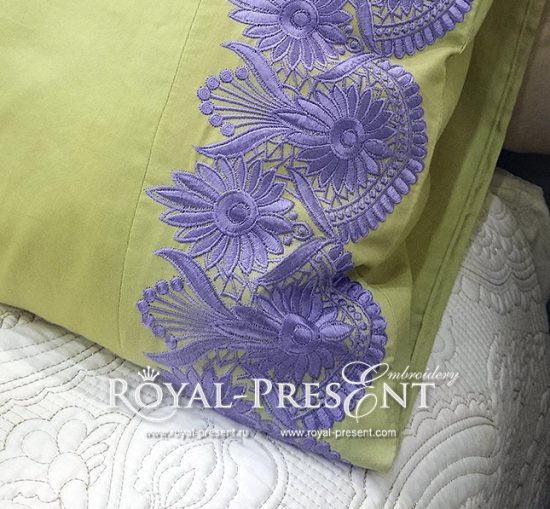 Machine Embroidery Design Indian Purpure Lace border