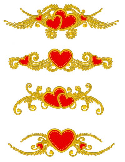 Machine Embroidery Designs Floral Hearts Set