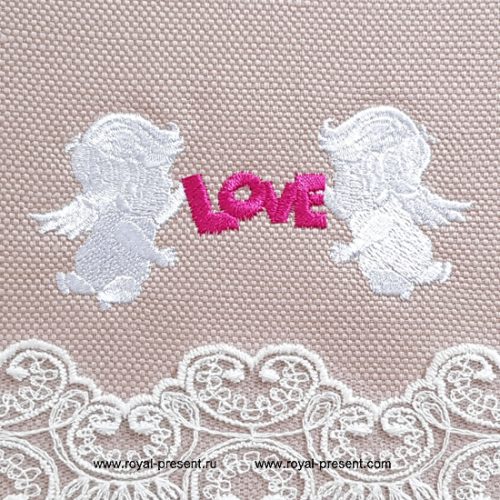 Machine Embroidery Design Silhouette Cupids