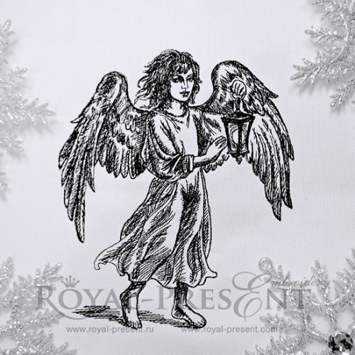 Machine Embroidery Designs Angel with lantern