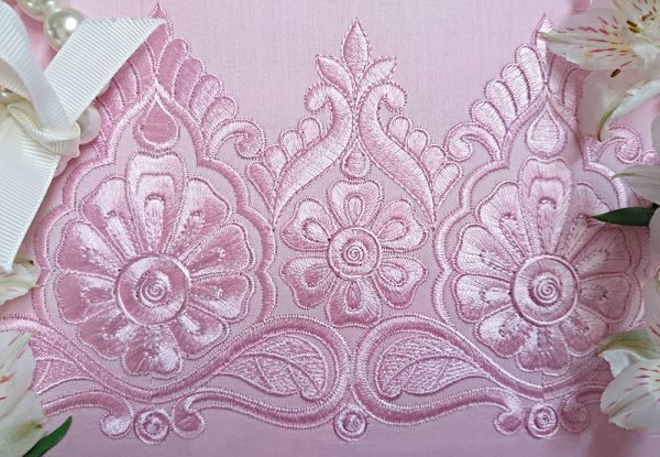 Machine Embroidery Design Indian Pink Lace border