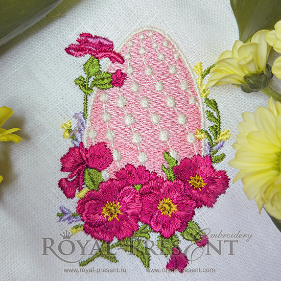 Machine Embroidery Design Easter egg with mallow