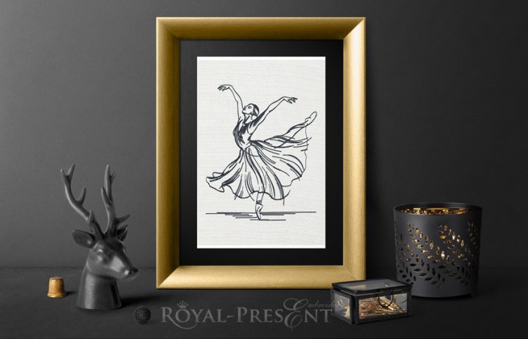Machine Embroidery Design Young ballerina