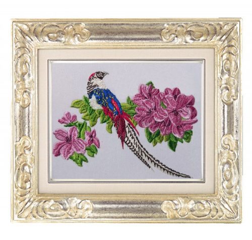 Machine Embroidery Design Tropical bird with flowers