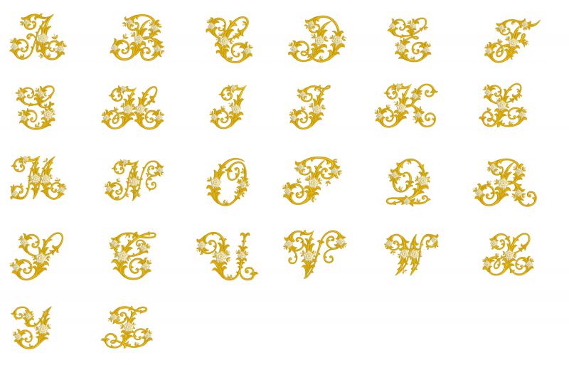 Machine Embroidery Designs Floral Vintage Alphabet