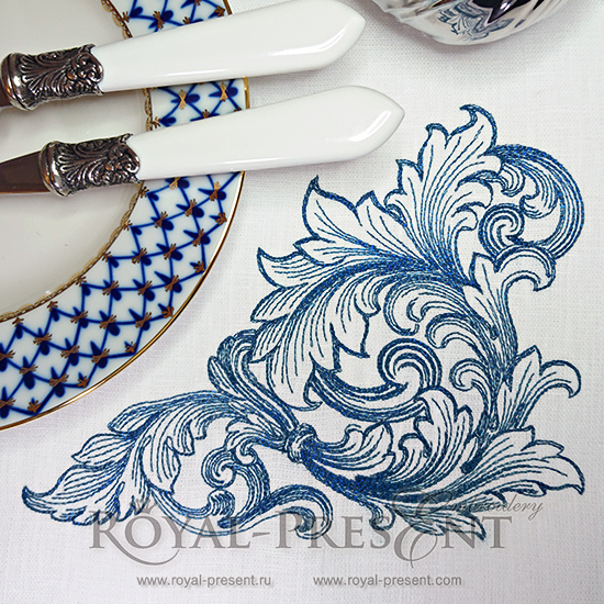 Machine Embroidery Design Vintage baroque ornament 