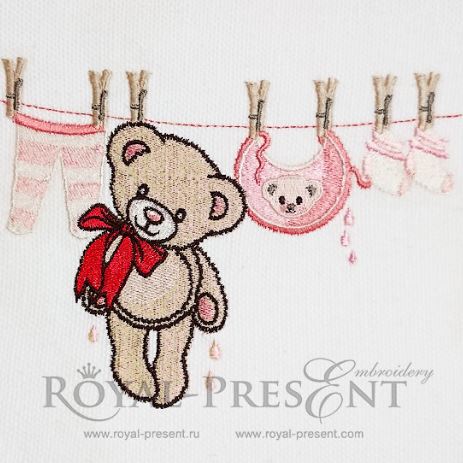 Machine Embroidery Design Cute Teddy Bear