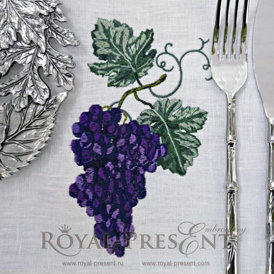 Machine Embroidery Design Grapes
