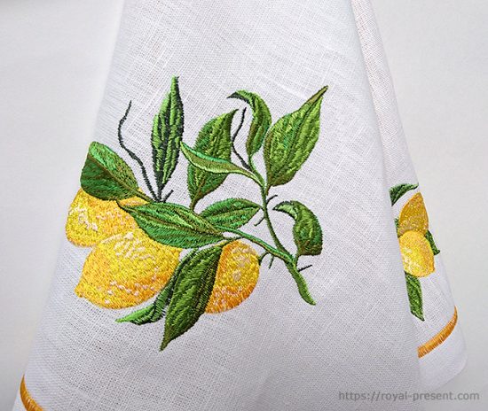 Machine Embroidery Design Lemon Branch