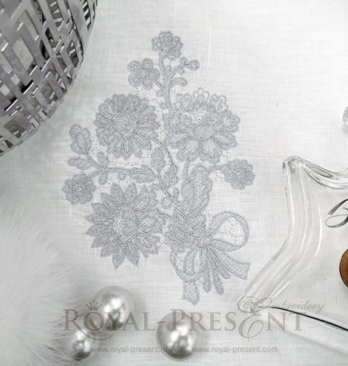 Machine Embroidery Design Lace Bouquet