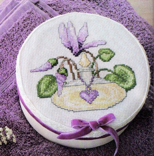 Cross-stitch Machine Embroidery Design Cyclamen