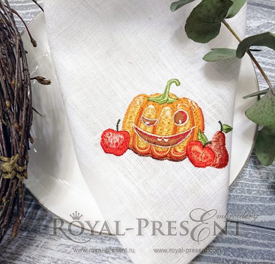 Pumpkin carriage Halloween Machine embroidery design