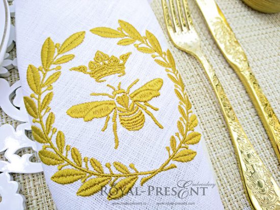 Machine Embroidery Design Royal Bee