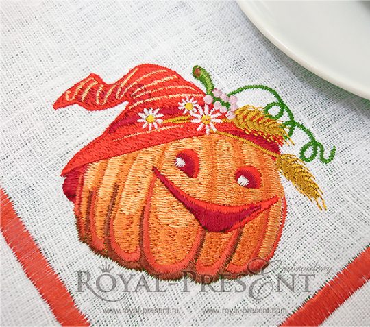 Machine embroidery design Cute Pumpkin