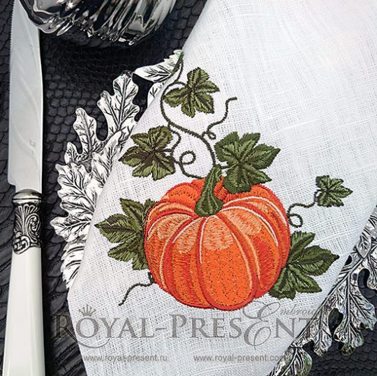 Machine Embroidery Design Elegant Pumpkin