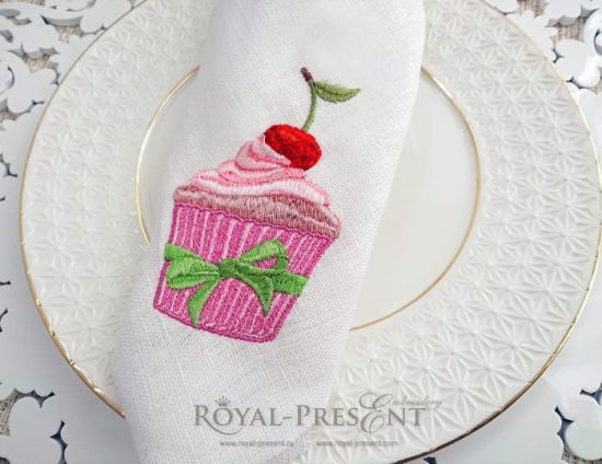 Machine Embroidery Design Cherry cupcake