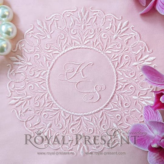 Machine Embroidery Design Indian monogram blank – 3 sizes| Royal ...