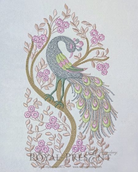 Machine Embroidery Design Beautiful Peacock