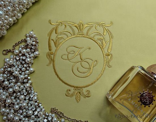 Machine Embroidery Design Gold Classic Blank Monogram