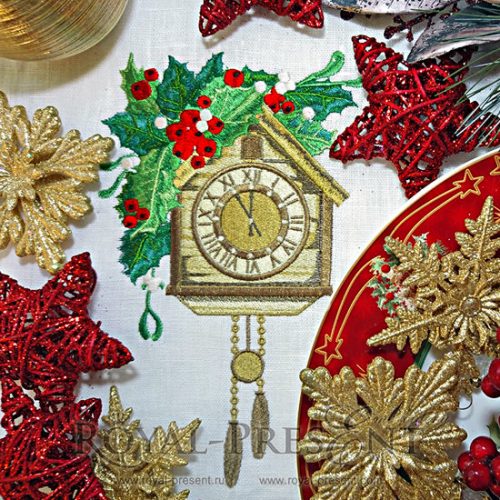 Machine Embroidery Design Christmas clock