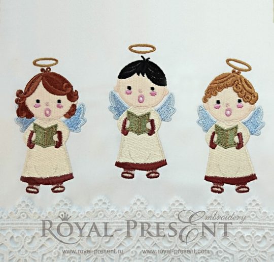 Machine Embroidery Designs Three Angels sing